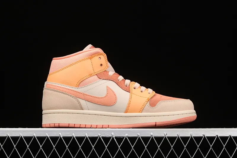 All categories Air Jordan Jordan series basketball shoes Air Jordan 1 Mid G version pure original Air Jordan 1 Mid SE AJ1 Joe 1 Chinese orange and pink splicing mid-top versatile casual sports sneakers DH4270-800